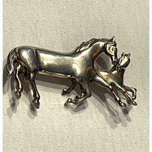 Vintage Jez .925 Horses Brooch